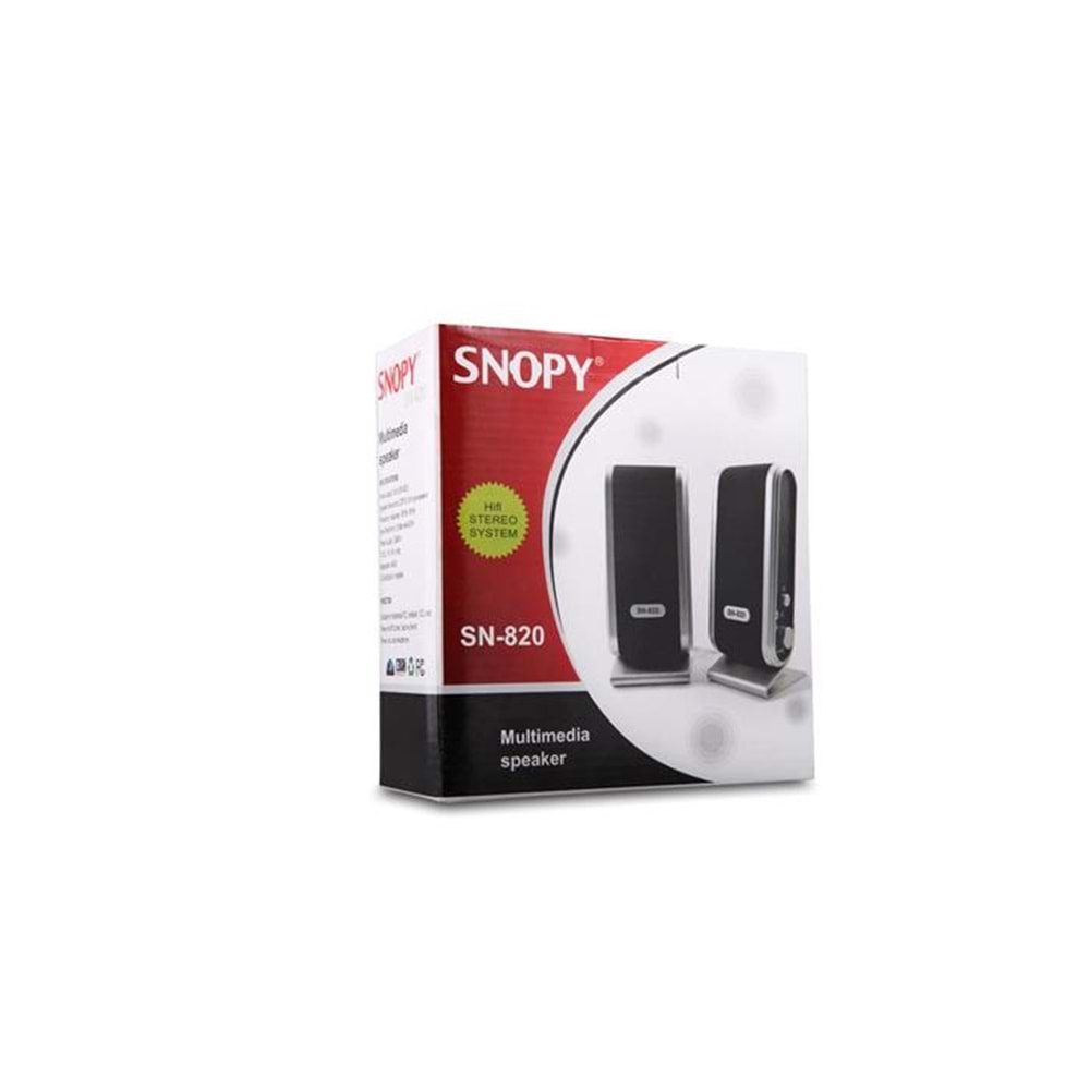 SNOPY SN-820 2.0 Siyah-Gümüş Lcd İnce Tasarım USB Hoparlör