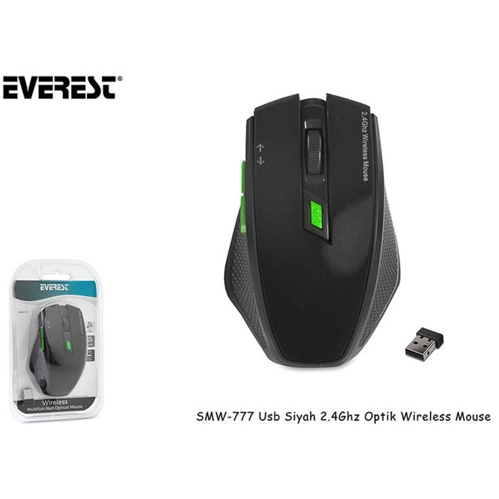 EVEREST SMW-777 USB Kablosuz 2.4Ghz siyah Mouse