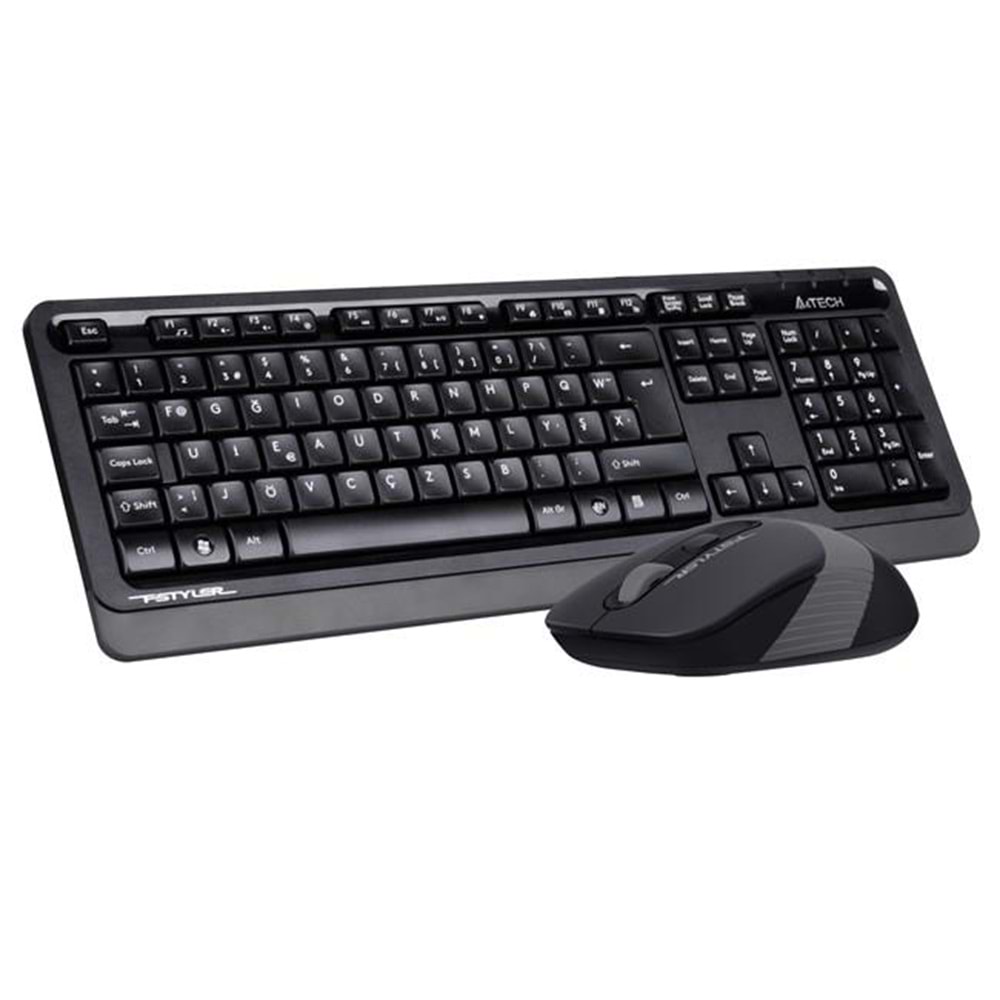A4 TECH FG1010 F Türkçe Kablosuz (F KLAVYE) Gri 2000dpi Klavye+ Mouse
