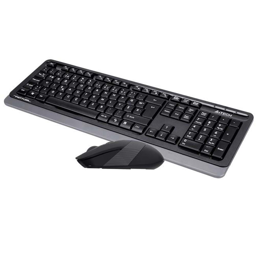 A4 TECH FG1010 F Türkçe Kablosuz (F KLAVYE) Gri 2000dpi Klavye+ Mouse