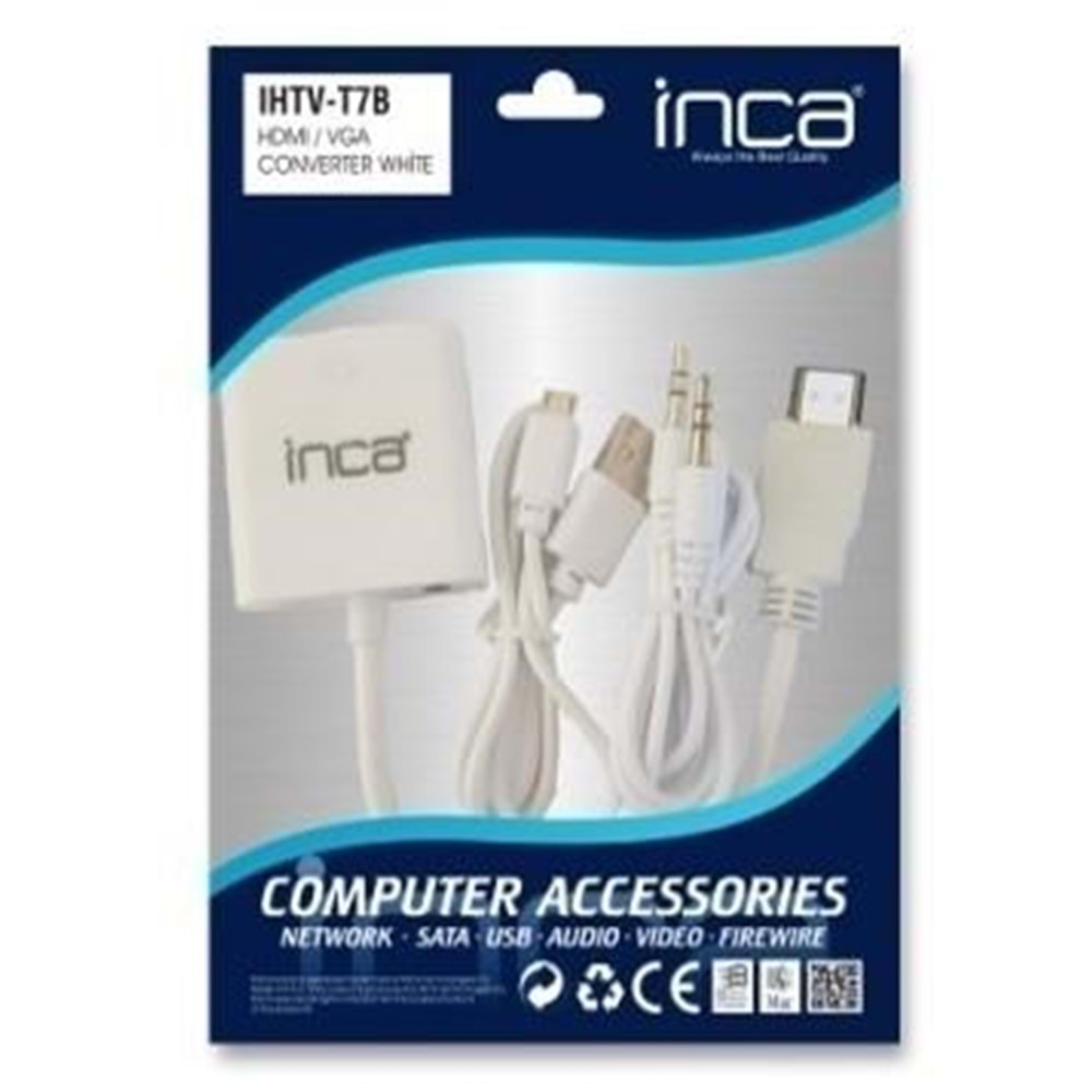 INCA IHTV-7TB HDMI to VGA + AUDIO Beyaz