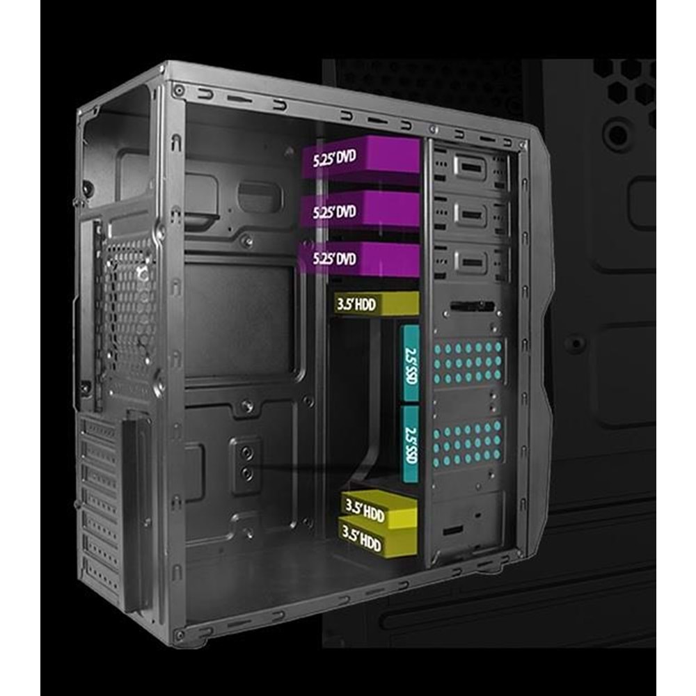 VENTO TA-K62 650W Siyah Mid Tower ATX Kasa
