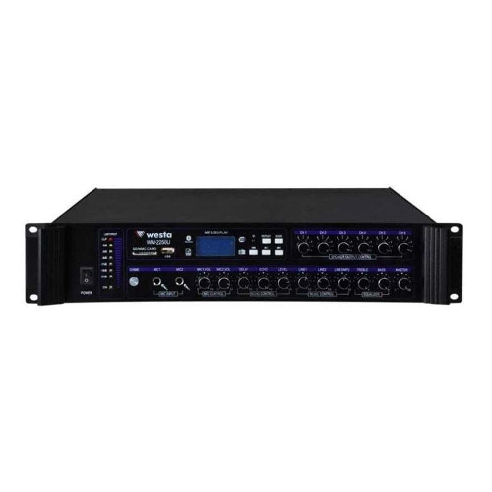 WESTA WM-2250U 250W 6 Zone Mikser Amfi