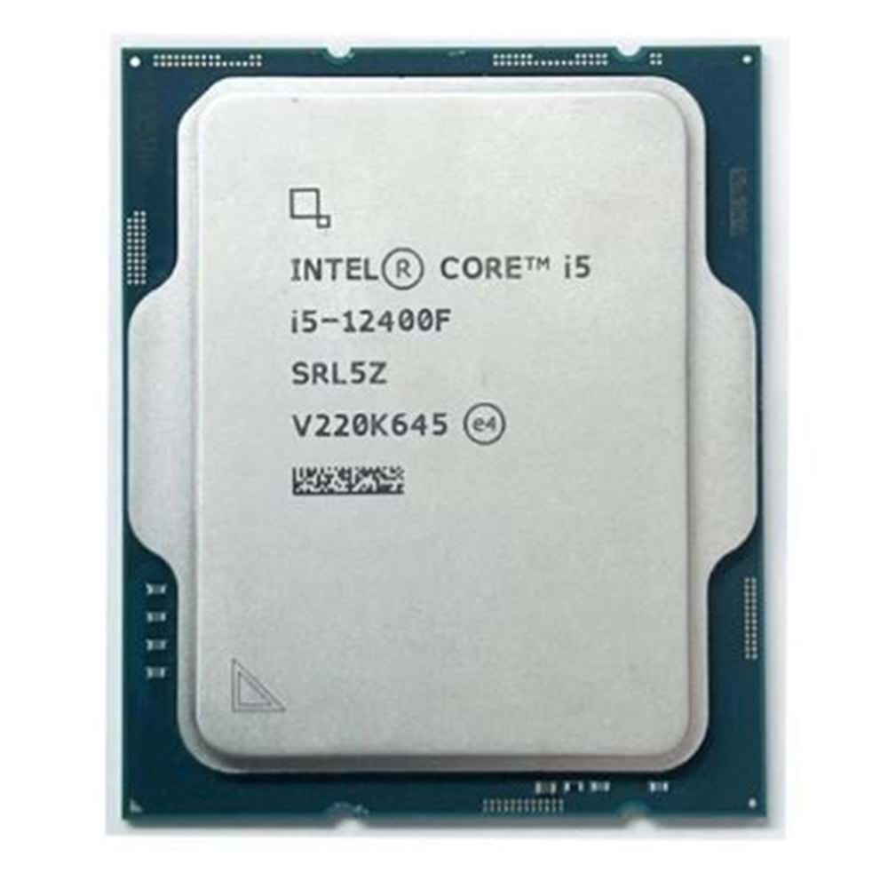 INTEL (12.Nesil) Alder Lake i5-12400F 2.50GHz ~ 4.40GHz 18MB 1700P İşlemci Tray (Fansız)