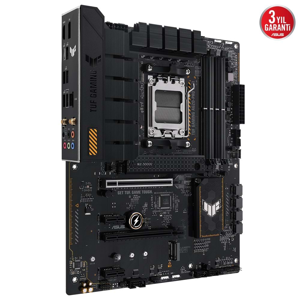 ASUS TUF GAMING A620-PRO WIFI A620 DDR5 (Vga Yok) GLan 2.5G ATX HD DP US3 WIFI BT TYP-C RGB M2 AM5 AMD Anakart