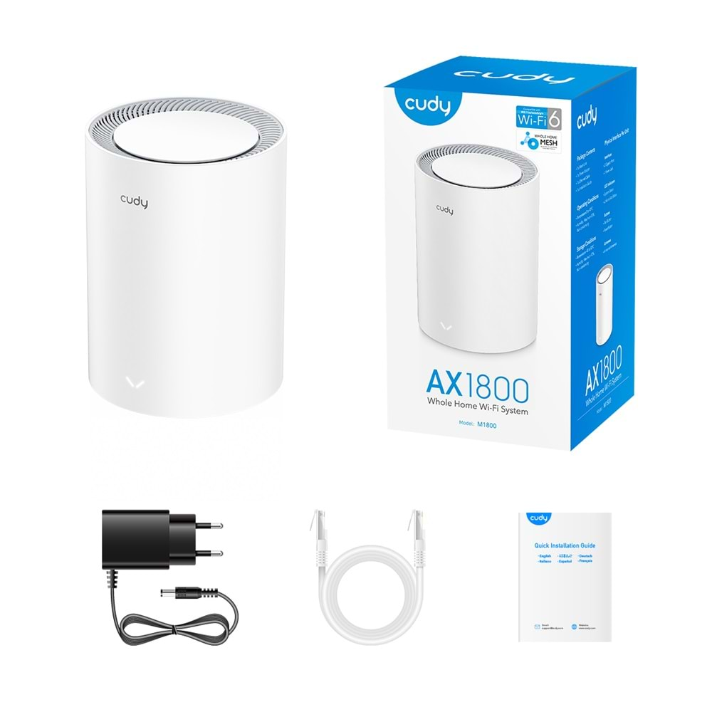 CUDY M1800(1-Pack) 2 Port 10/100/1000Mbps AX1800 4 Anten Masaüstü Access Point