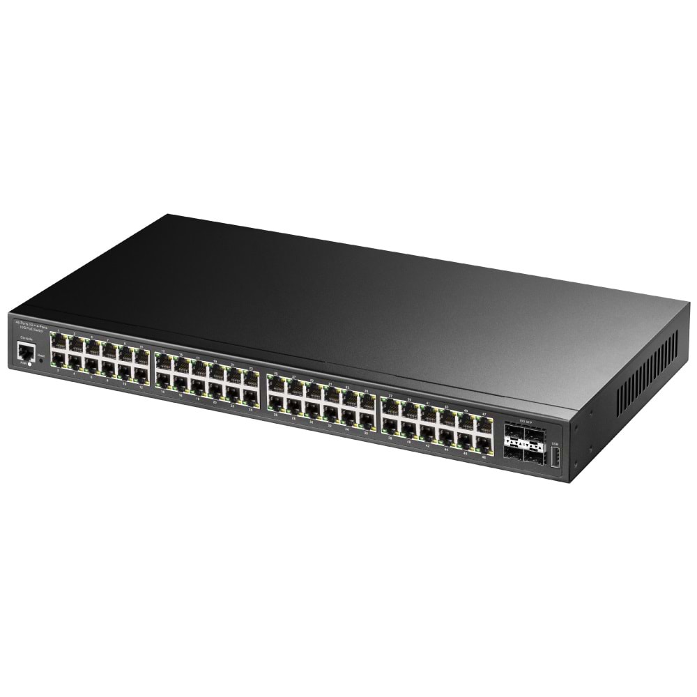 CUDY GS2048PS4-720W 48 Port 10/100/1000 Yönetilebilir (L2) 4 SFP (10GB) Rack mount (48 Port Poe++) 720W Switch