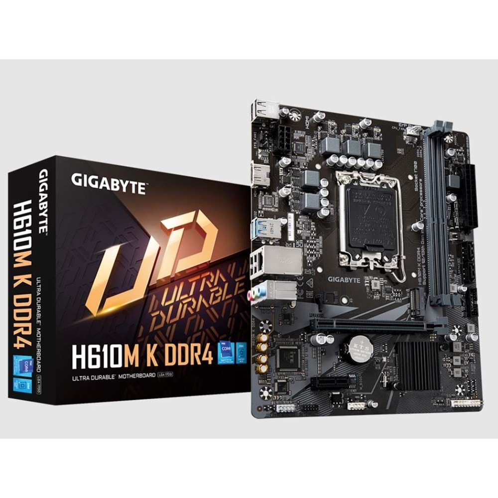 GIGABYTE H610M K H610 DDR4 (Vga Yok) GLan mATX HDMI USB3.2 M2 1700p Anakart