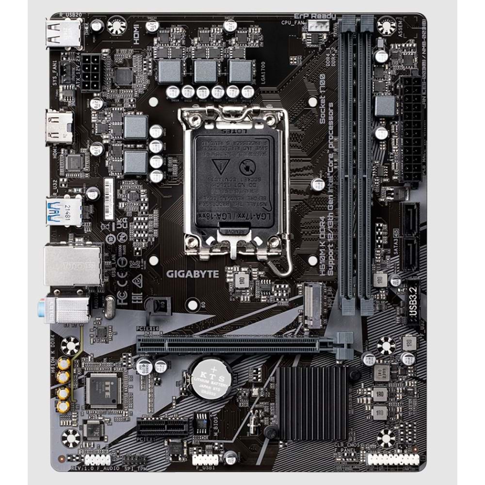 GIGABYTE H610M K H610 DDR4 (Vga Yok) GLan mATX HDMI USB3.2 M2 1700p Anakart