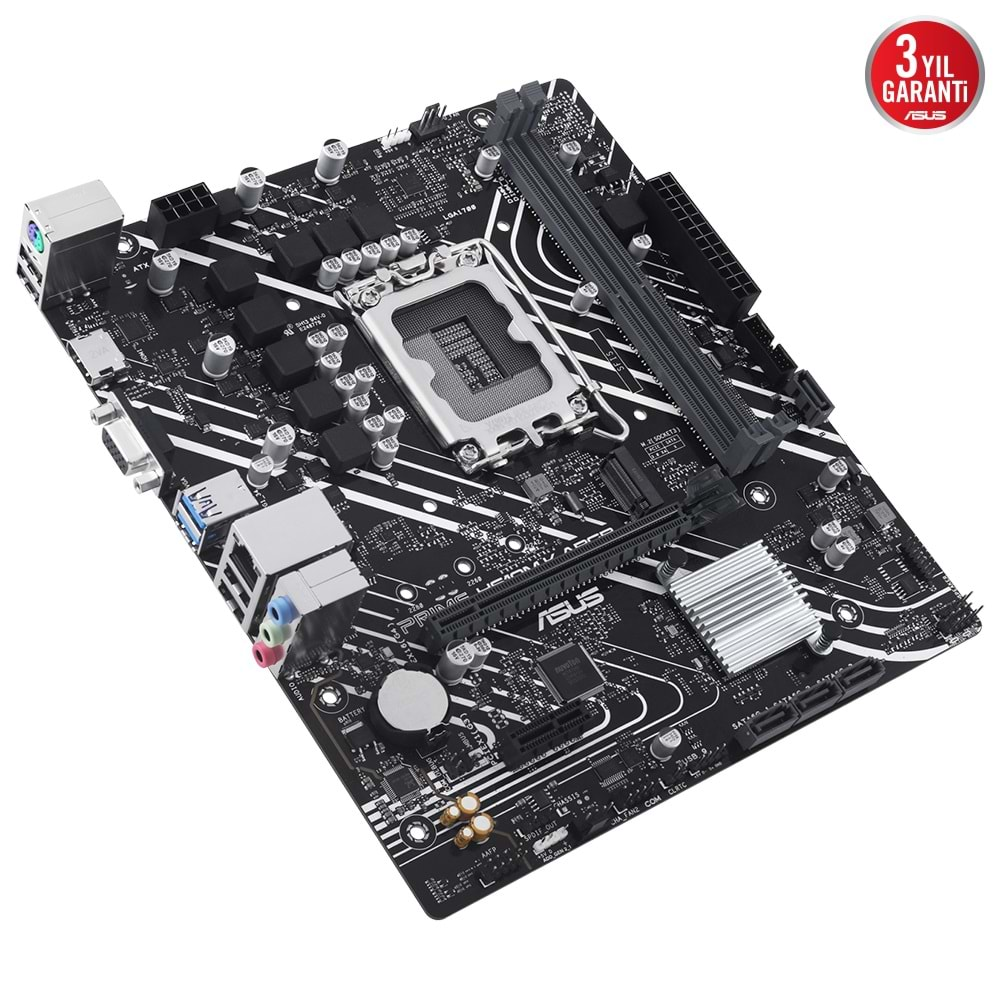 ASUS PRIME H610M-K ARGB H610 DDR5 Vga GLan mATX HD US32 M2 1700p Anakart