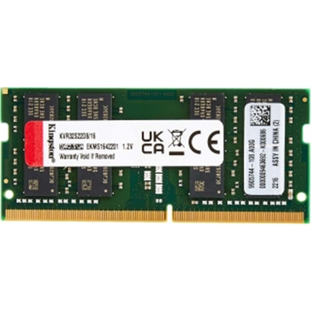 KINGSTON KVR32S22D8/16 16GB (Tek Parça) DDR4 3200Mhz Notebook Bellek Bulk