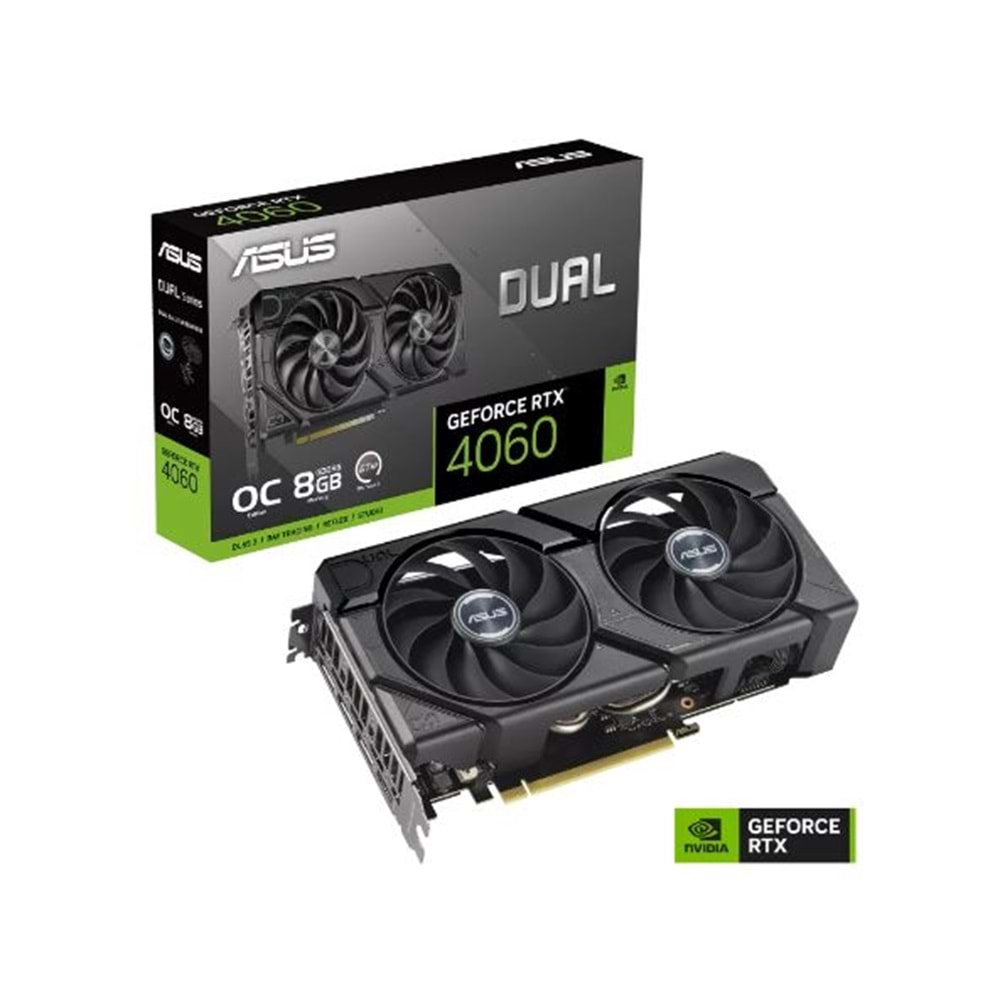 ASUS DUAL-RTX4060-O8G-EVO 8GB Geforce RTX4060 GDDR6 128bit HDMI 3xDP 16x Ekran Kartı