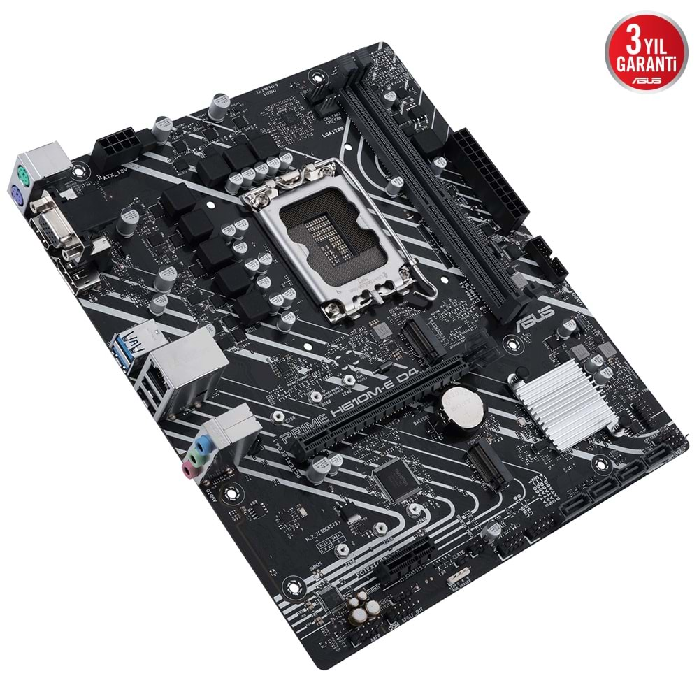 ASUS PRIME H610M-E D4-CSM H610 DDR4 Vga GLan mATX HD DP M2 RGB US3.2 1700p Anakart