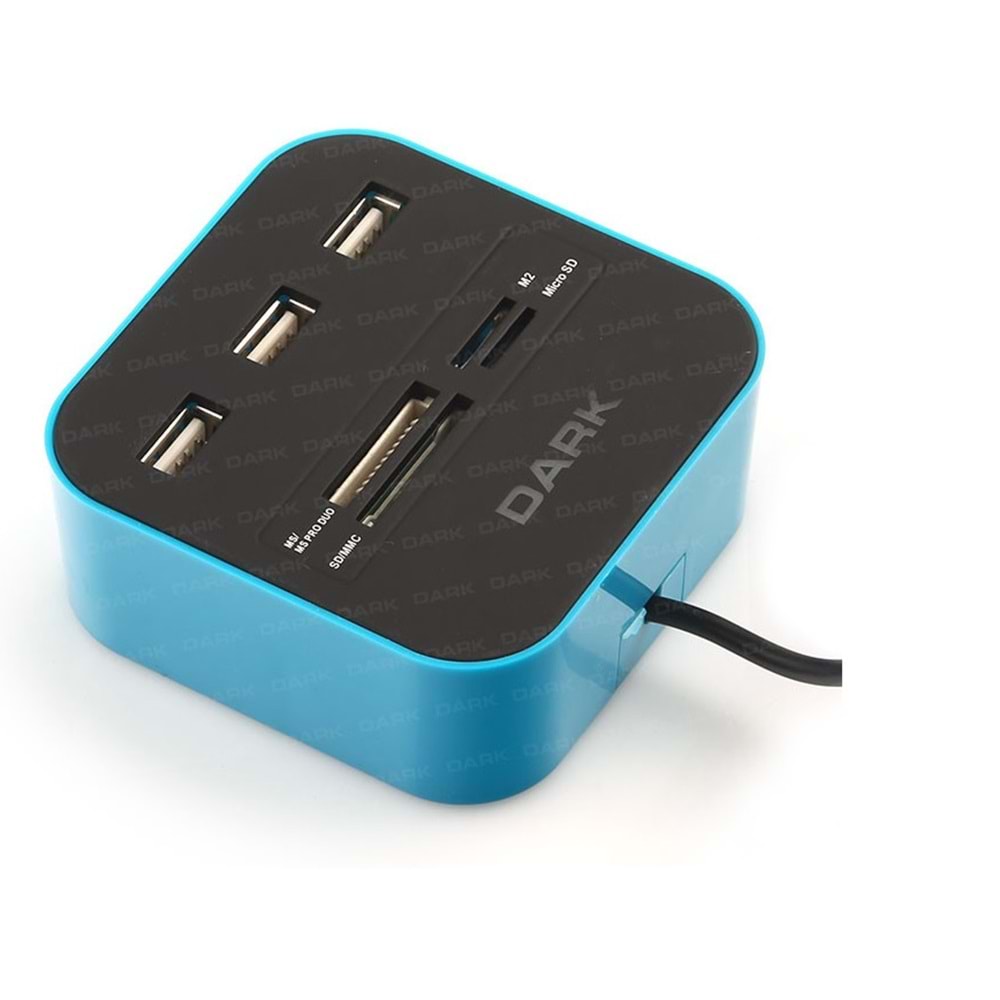 DARK DK-AC-UCR202BL MicroSD/SD/MMC/M2/MS USB 2.0 PRO DUO Kart Okuyucu