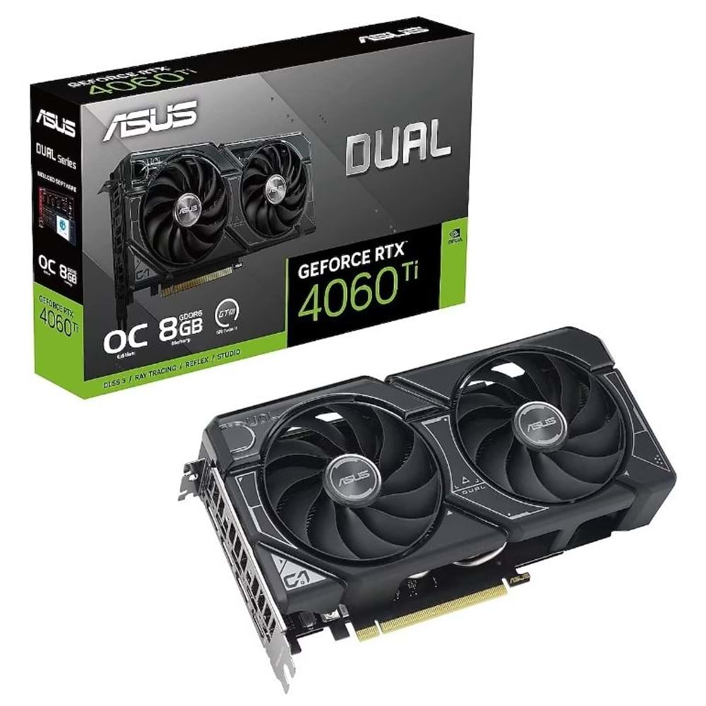 ASUS DUAL-RTX4060TI-O8G-EVO 8GB Geforce RTX4060TI GDDR6 128bit HDMI 3xDP 16x Ekran Kartı