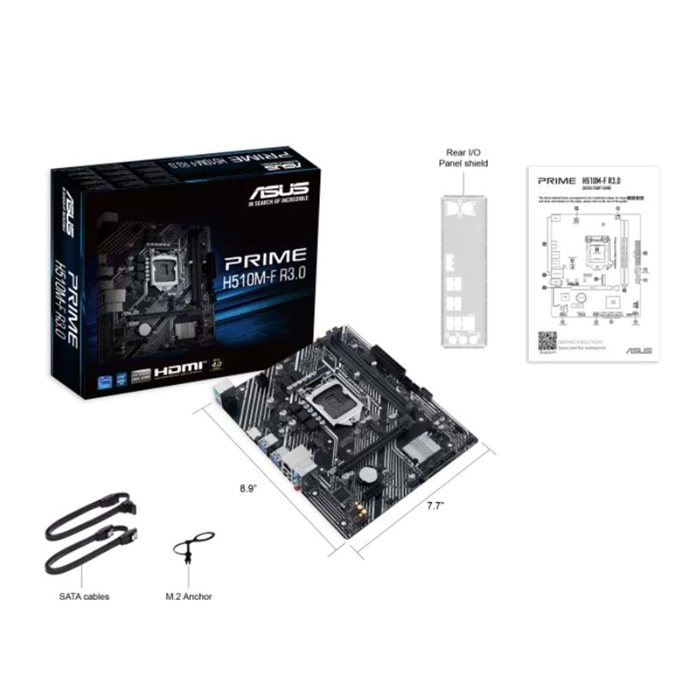 ASUS PRIME H510M-F R3.0 H470 DDR4 (Vga Yok) GLan mATX HDMI M2 USB3 1200Pv2 Anakart