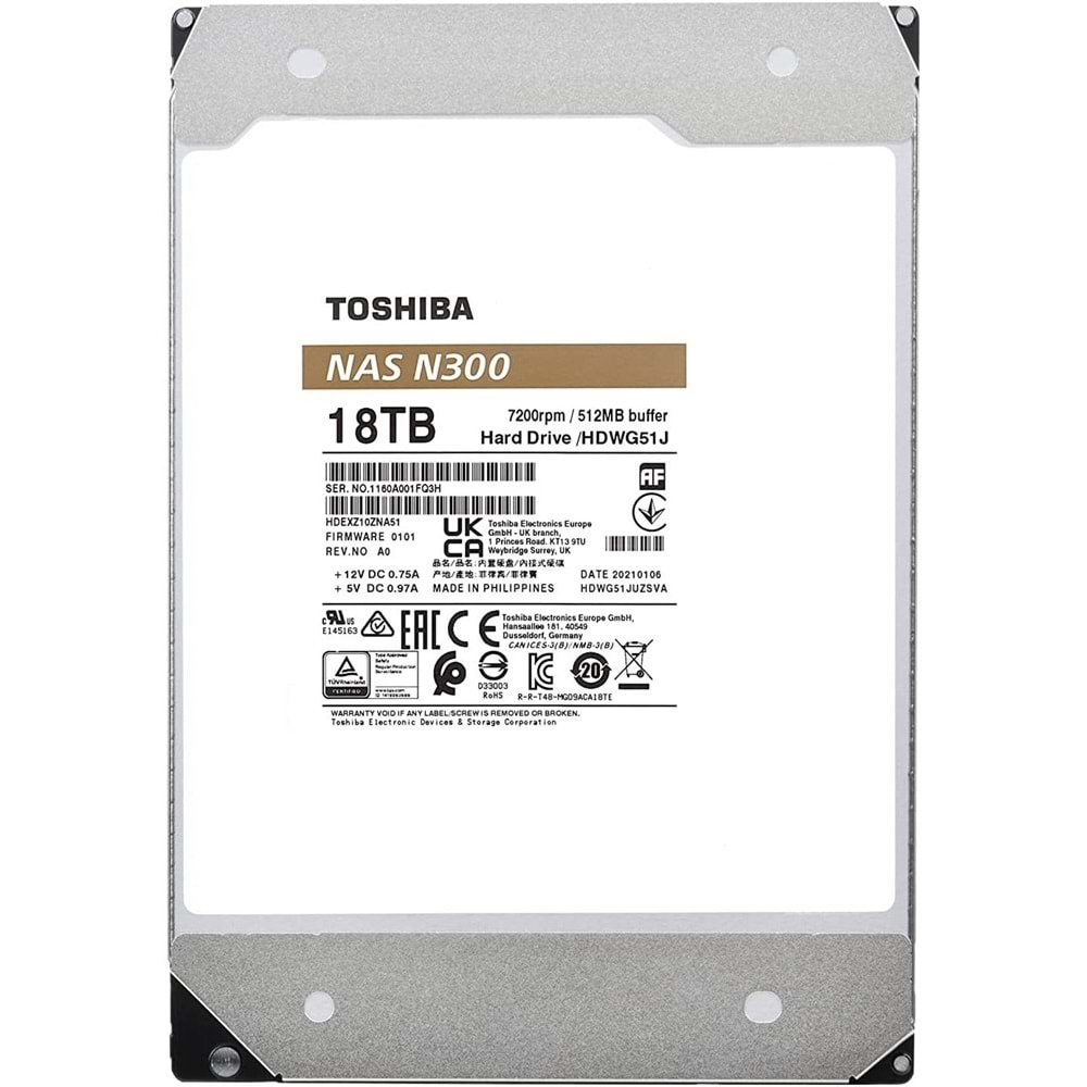 TOSHIBA HDWG51EUZSVA N300 3.5