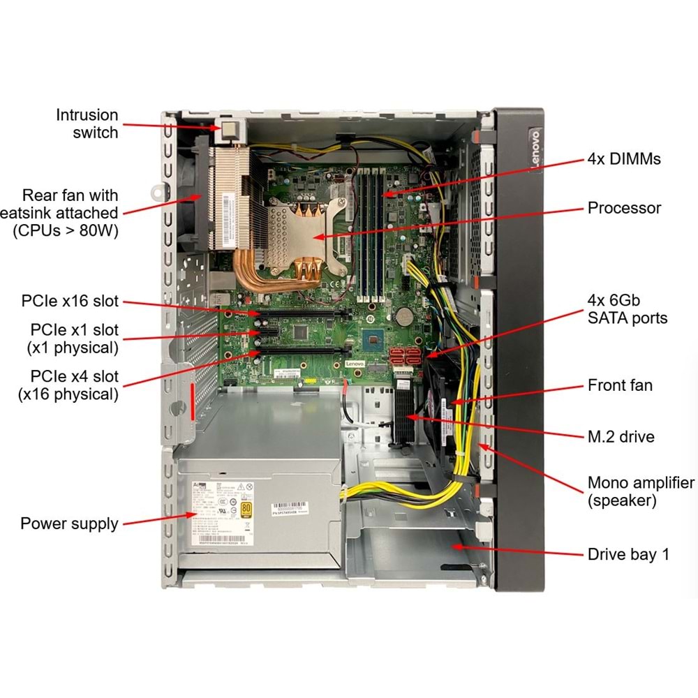 LENOVO ST50 V2 7D8JA043EA-V1 XEON E-2324G 16GB 2x960 SSD 4U TOWER Raid 0,1 Server
