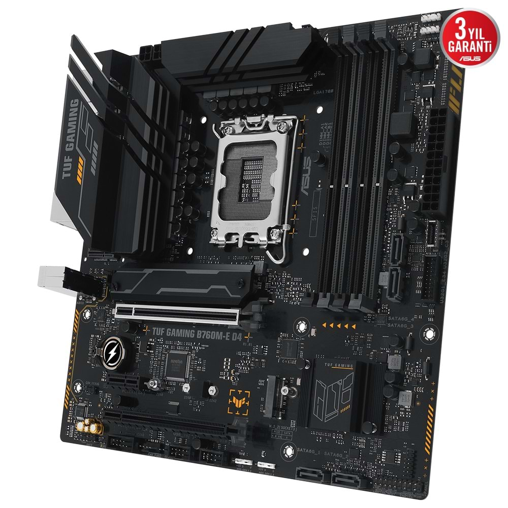 ASUS TUF GAMING B760M-E D4 B760 DDR4 (Vga Yok) GLan 2.5G mATX HD DP USB32 M2 AURA 1700p Anakart