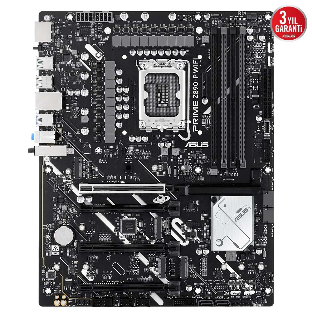 ASUS PRIME Z890-P WIFI Z890 DDR5 (Vga Yok) GLan 2.5G ATX HD DP TND US3 M2 WİFİ7 BT 1851p Anakart