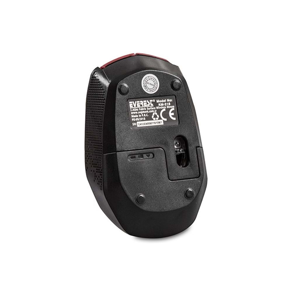 EVEREST KM-218 USB Kablosuz 2.4Ghz Kırmızı Kumaş Yüzey Mouse