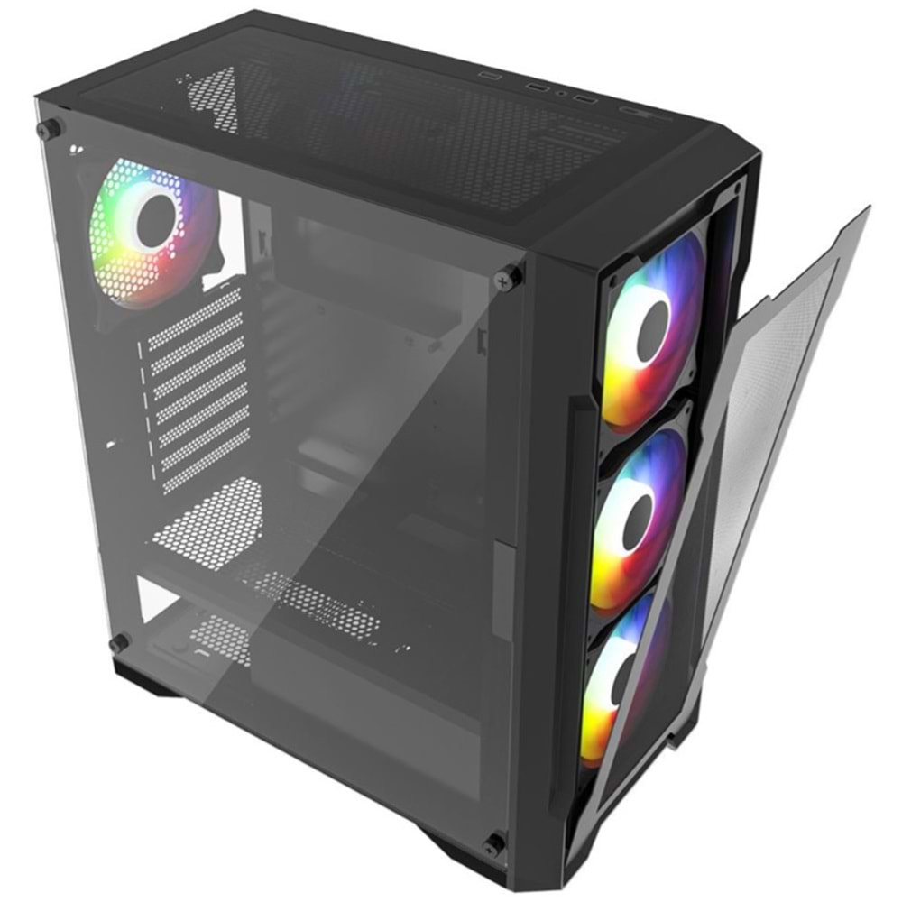 POWER BOOST PB-PS6849B 650W 80+ Bronze Siyah Mesh Panel Mid Tower ATX Kasa