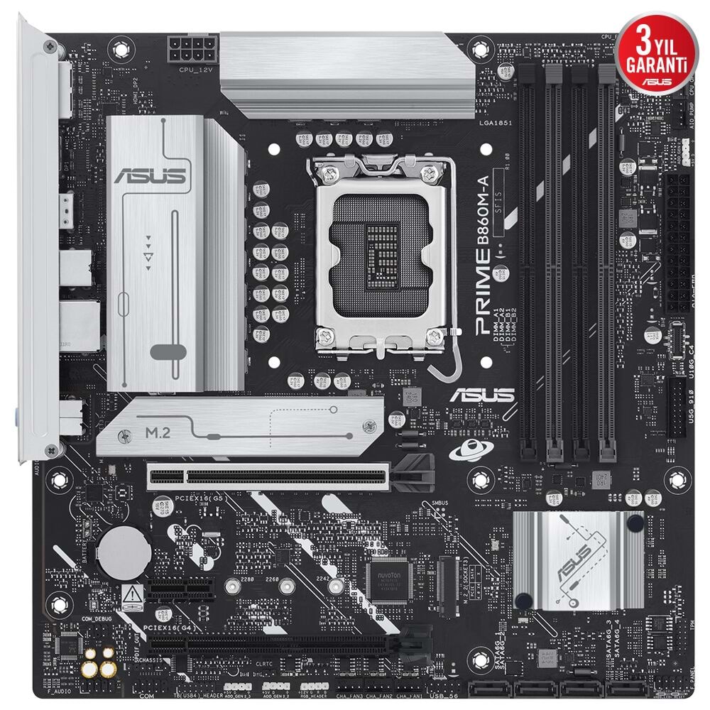 ASUS PRIME B860M-A-CSM B860 DDR5 (Vga Yok) GLan 2.5G mATX HD DP TYP-C M2 ARGB 1851p Anakart