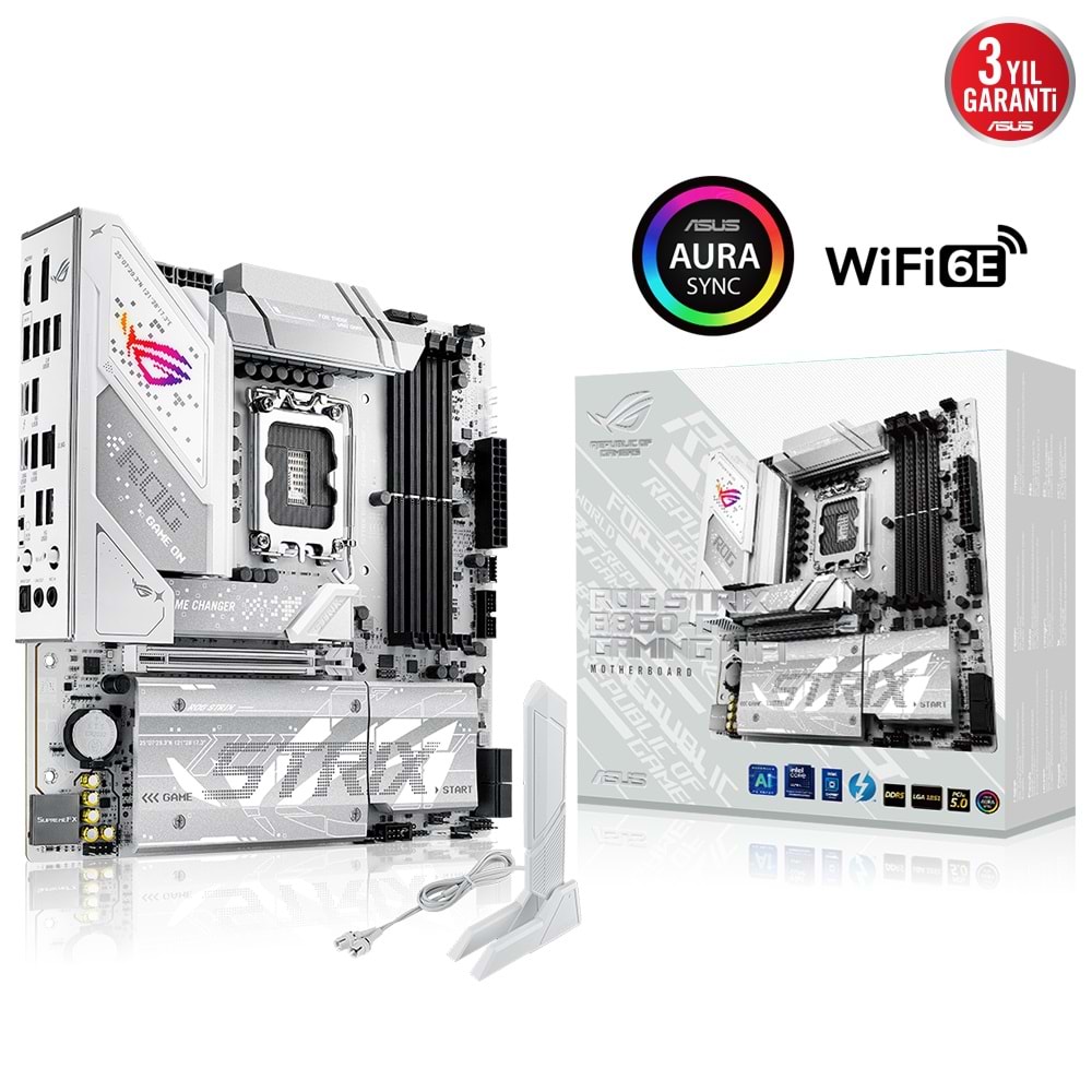 ASUS ROG STRIX B860-G GAMING WIFI B860 DDR5 (Vga Yok) GLan 2.5G ATX HD DP TYP-C WIFI BT OPT RGB 1851p Anakart