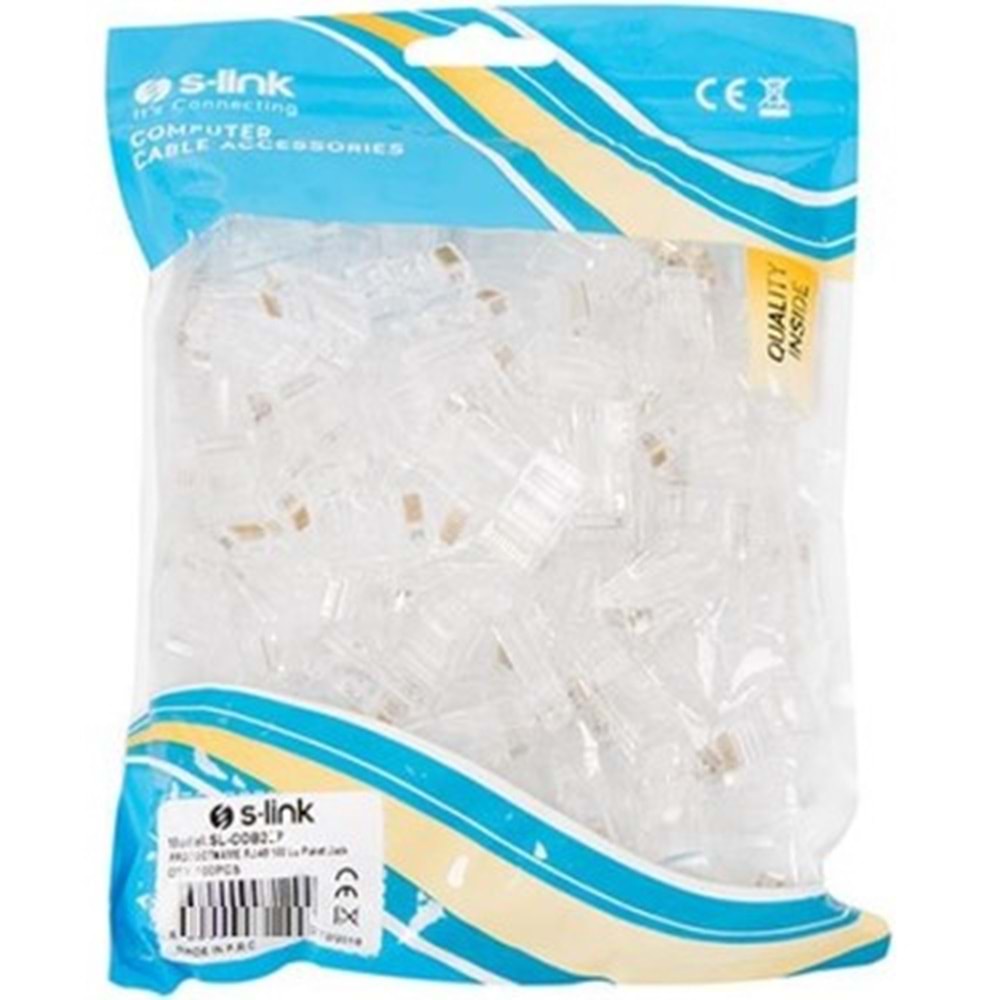S-LINK SL-COB25P CAT6 UTP Yeni Nesil RJ45 Konnektör (100 Adet)