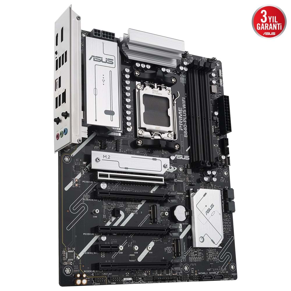 ASUS PRIME B840-PLUS WIFI B840 DDR5 (Vga Yok) GLan 2.5G ATX HD DP TYP-C M2 WF6 BT RGB AM5 AMD Anakart