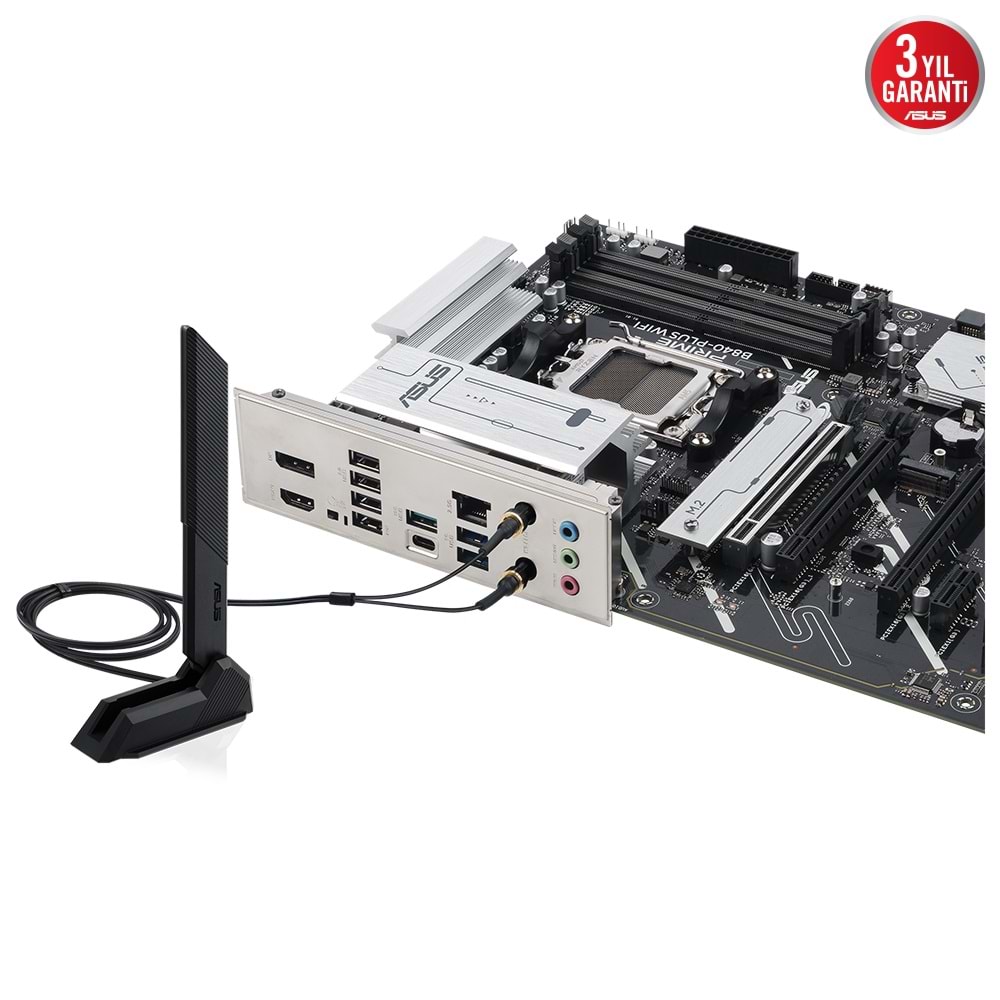 ASUS PRIME B840-PLUS WIFI B840 DDR5 (Vga Yok) GLan 2.5G ATX HD DP TYP-C M2 WF6 BT RGB AM5 AMD Anakart