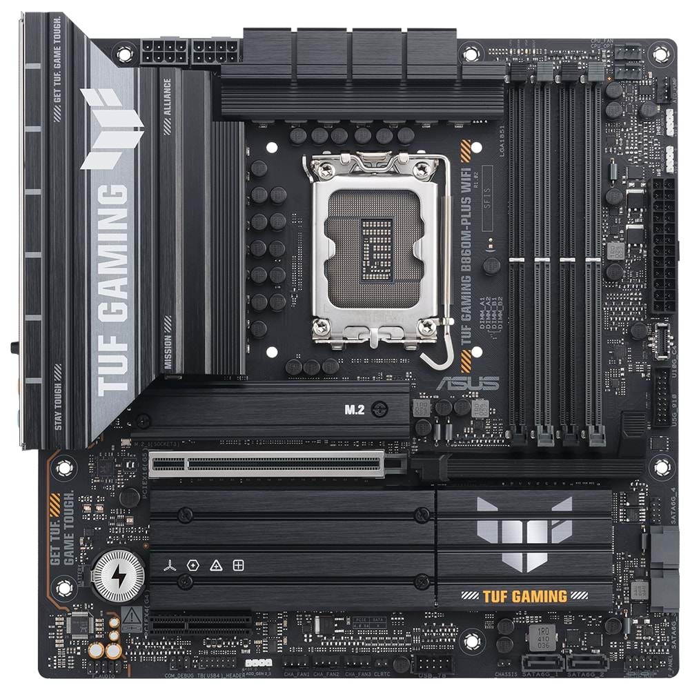ASUS TUF GAMING B860M-PLUS WIFI B860 DDR5 (Vga Yok) GLan 2.5G mATX HD DP TYP-C WF7 BT M2 1851p Anakart