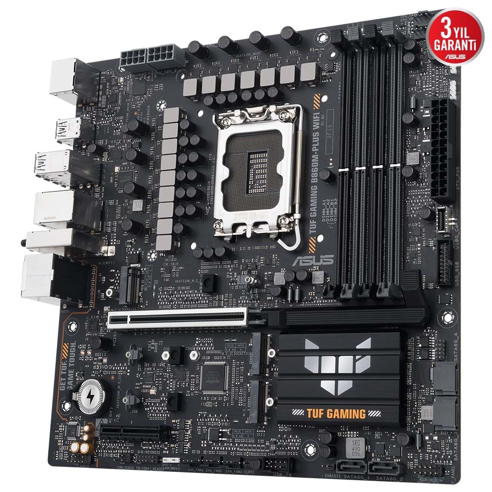 ASUS TUF GAMING B860M-PLUS WIFI B860 DDR5 (Vga Yok) GLan 2.5G mATX HD DP TYP-C WF7 BT M2 1851p Anakart
