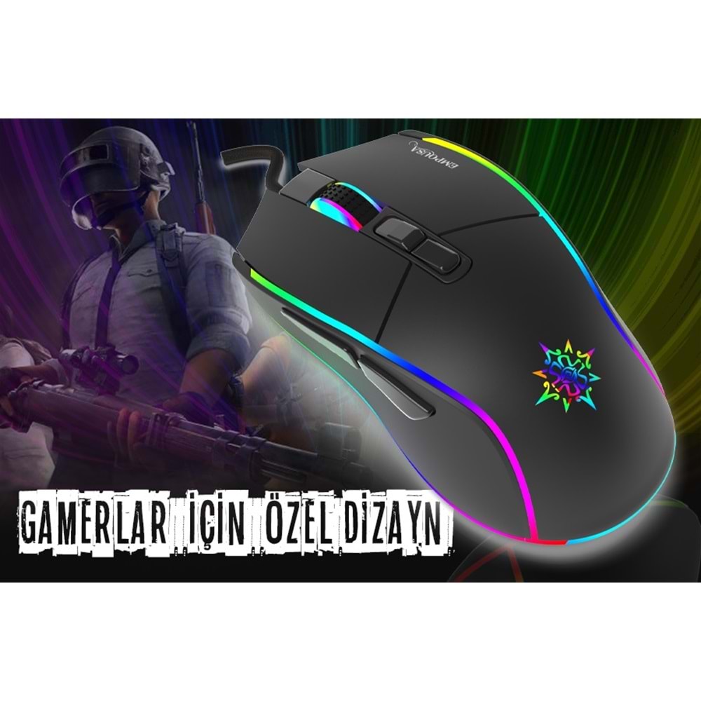 INCA IMG-343 USB 6400dpi siyah RGB Optik Oyuncu Mouse