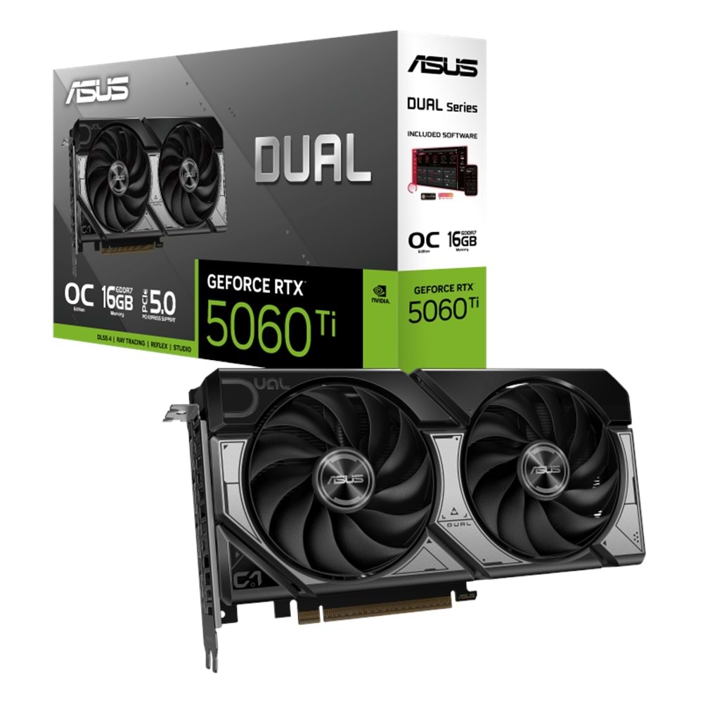 ASUS DUAL-RTX5060TI-O16G 16GB Nvidia RTX5060Ti GDDR7 128bit HDMI 3xDP 16x Ekran Kartı