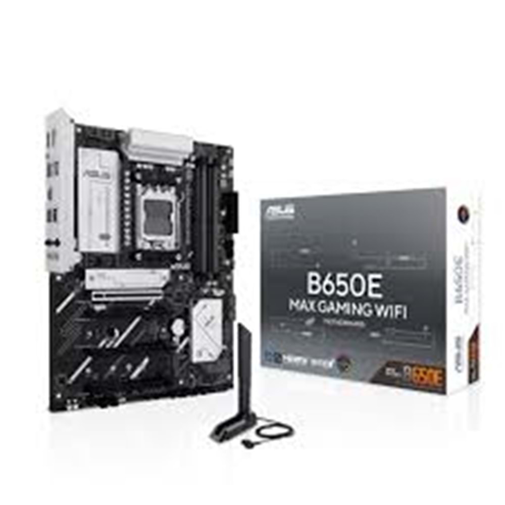 ASUS B650E MAX GAMING WIFI B650 DDR5 (Vga Yok) GLan 2.5G ATX HD DP WIFI6 BT M2 RGB AM5 AMD Anakart
