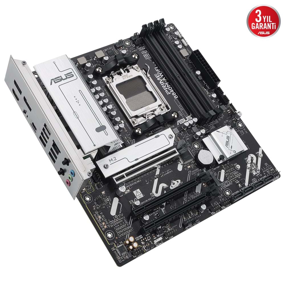ASUS PRIME B840M-A WIFI B840 DDR5 (Vga Yok) GLan 2.5G mATX HD DP WİFİ6 BT M2 RGB AM5 AMD Anakart