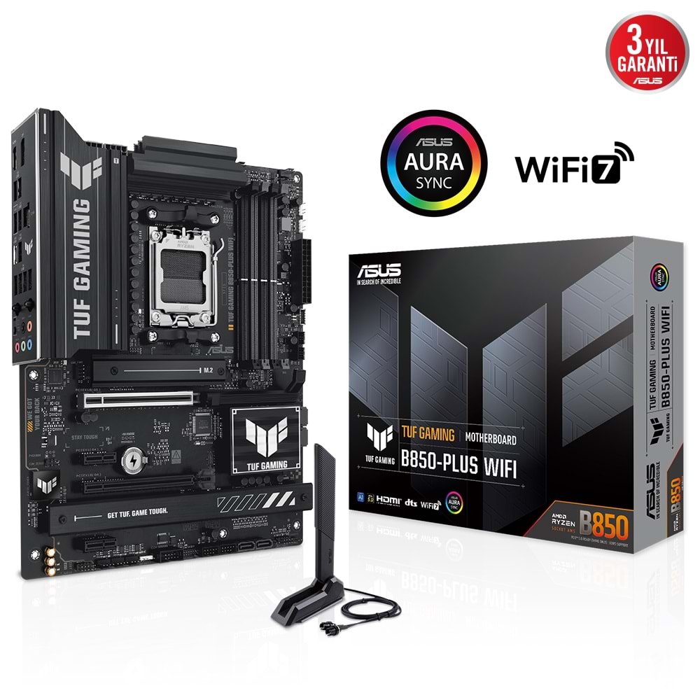 ASUS PRIME B850-PLUS WIFI B850M DDR5 (Vga Yok) GLan 2.5G ATX HD DP WIFI6 BT M2 RGB AM5 AMD Anakart