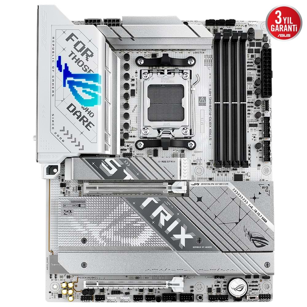 ASUS ROG STRIX X870-A GAMING WIFI X870 DDR5 (Vga Yok) GLan 2.5G ATX HD DP WIFI7 BT OPT M2 RGB AM5 AMD Anakart