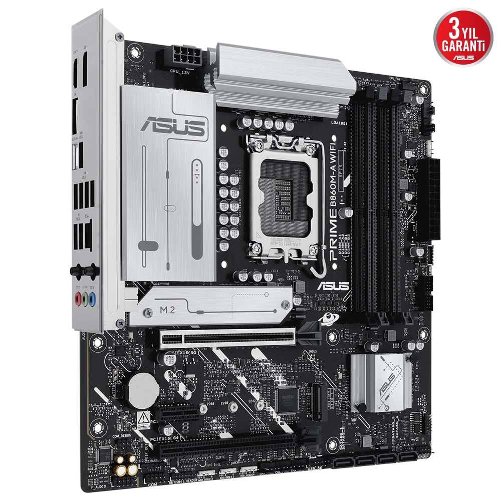 ASUS PRIME B860M-A WIFI B860 DDR5 (Vga Yok) GLan 2.5G mATX HD DP WIFI6 BT M2 TYP-C RGB 1851p Anakart