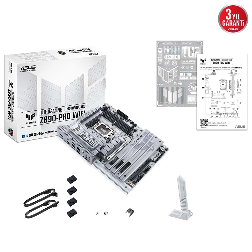 ASUS TUF GAMING Z890-PRO WIFI Z890 DDR5 (Vga Yok) GLan 2.5G ATX HD DP WIFI7 BT M2 THUND 1851p Anakart