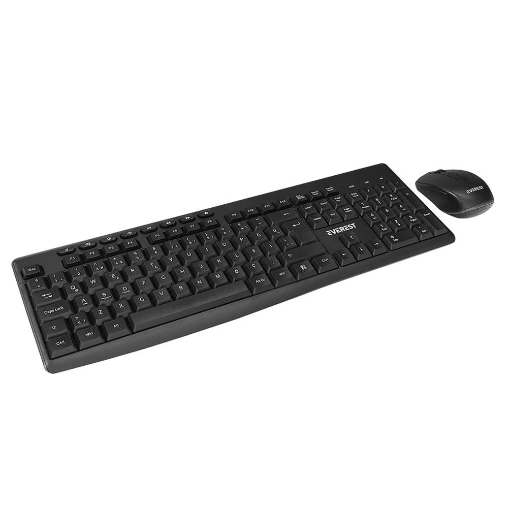 EVEREST KM-719 Q Türkçe Kablosuz Multimedya Siyah Klavye+ Mouse