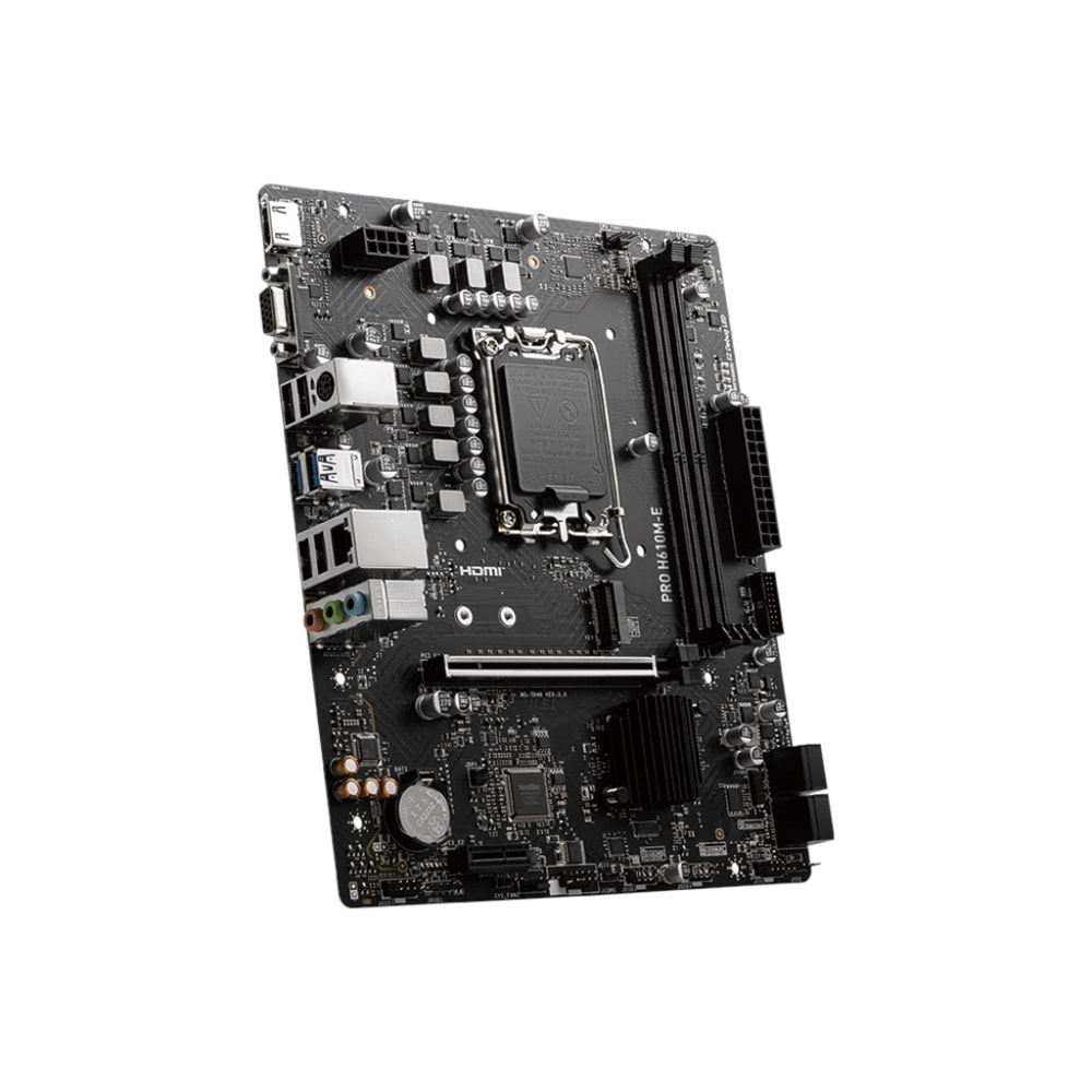 MSI PRO H610M-E H610 DDR4 Vga GLan mATX HDMI M2 USB3.2 1700p Anakart