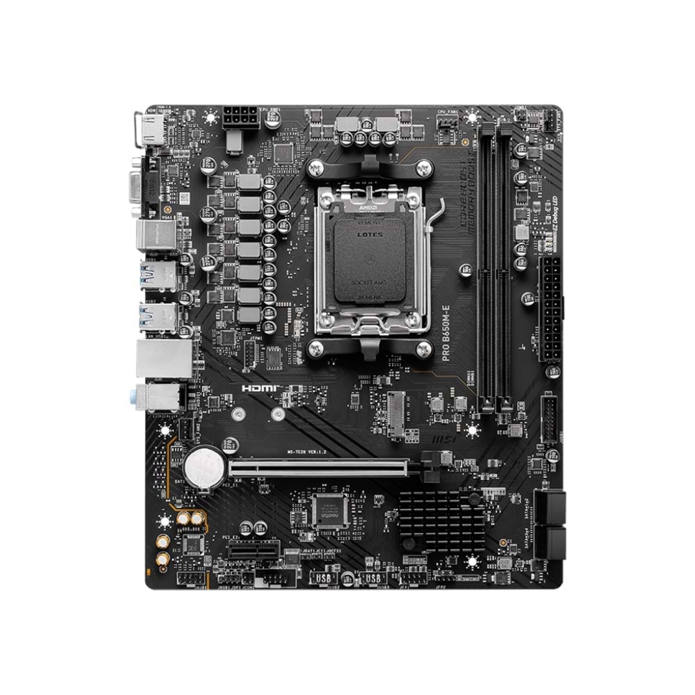 MSI PRO B650M-E B650 DDR5 (Vga Yok) GLan mATX HDMI M2 AM5 AMD Anakart