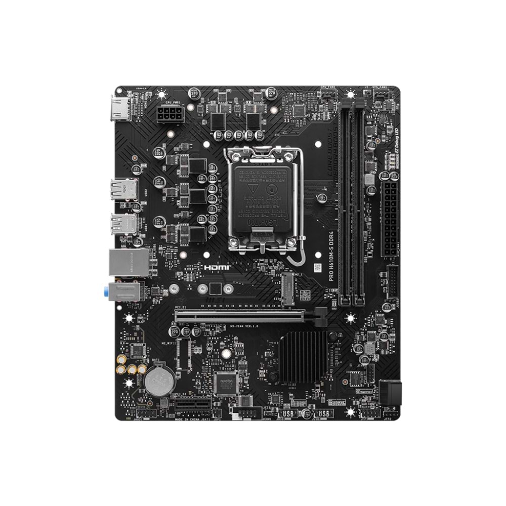 MSI PRO H610M-S H610 DDR4 (Vga Yok) GLan mATX HDMI M2 USB3.2 1700p Anakart