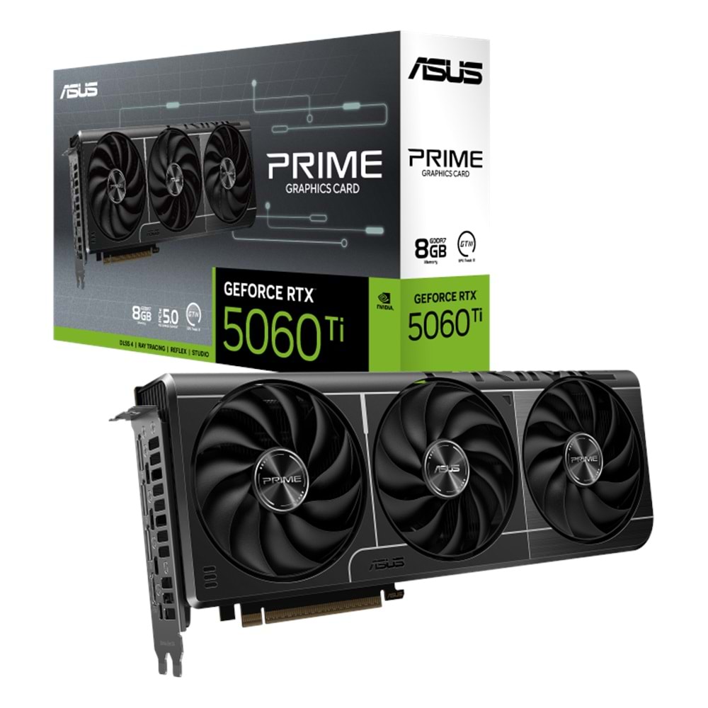 ASUS PRIME-RTX5060TI-8G 8GB Nvidia RTX5060Ti GDDR7 128bit HDMI 3xDP 16x Ekran Kartı