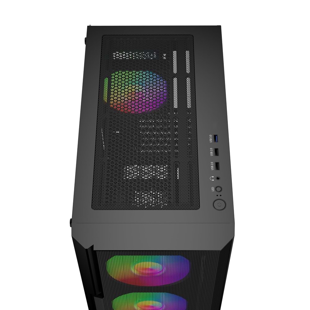 GAMEBOOSTER CRUX E650B 650W 80+ Siyah Mesh Panel Full Tower E-ATX Kasa