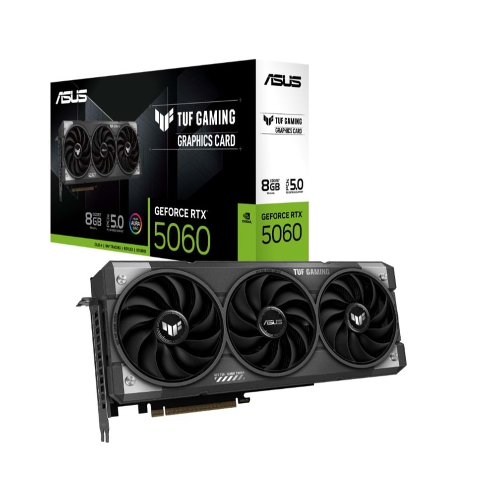 ASUS TUF-RTX5060-O8G-GAMING 8GB Nvidia RTX5060 GDDR7 128bit HDMI 3xDP 16x Ekran Kartı (ARGB)