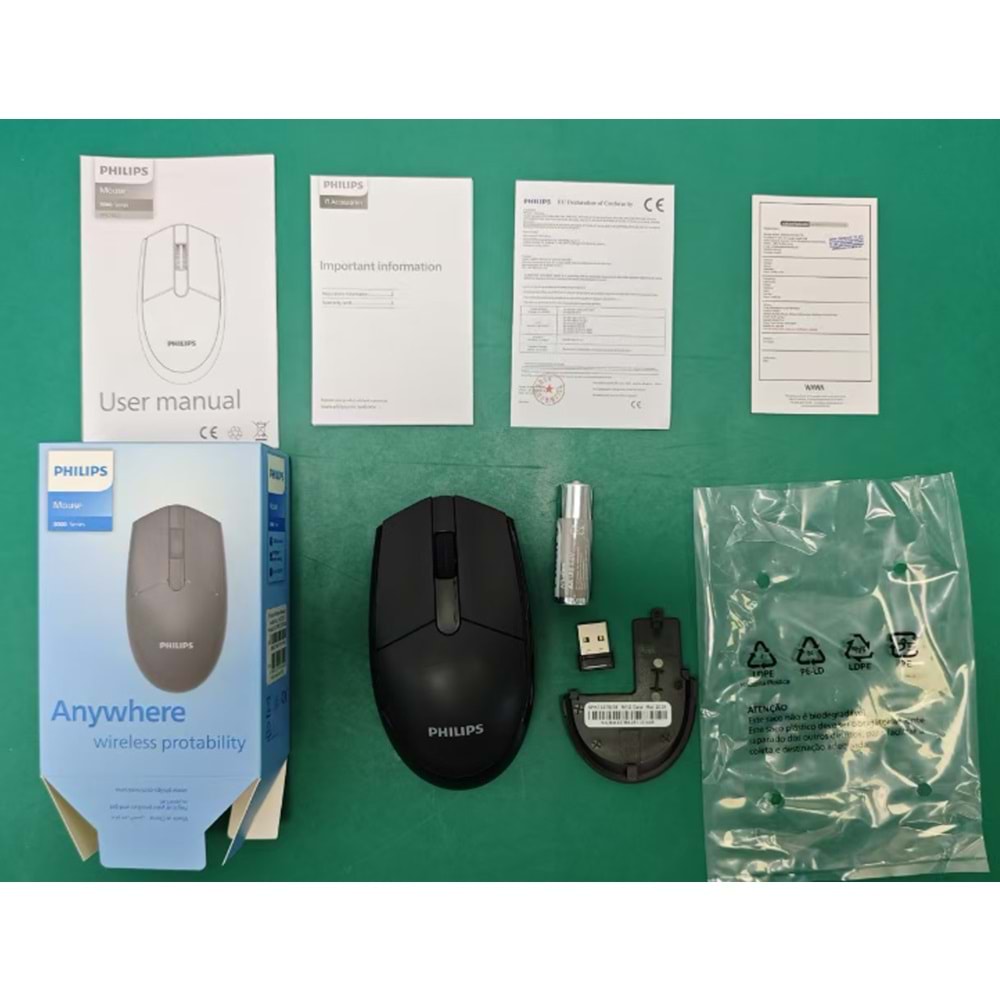 PHILIPS SPK7337 2.4Ghz Kablosuz 1200dpi siyah Mouse