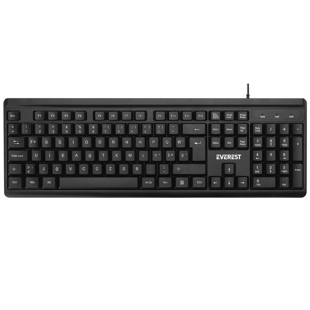 EVEREST KB-741F F Türkçe USB Standart Siyah Klavye